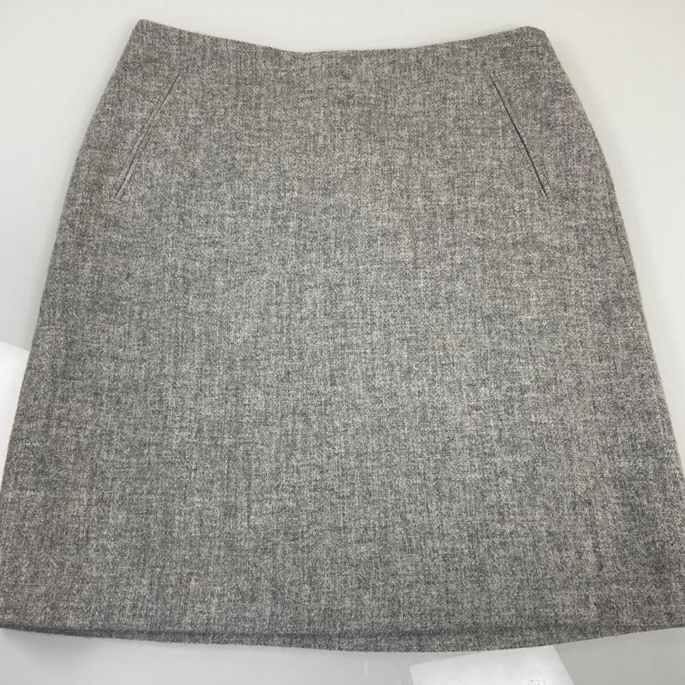 Talbots Women's 2P Gray Wool Blend A Line‎ Skirt Career Business Casual Size 2P